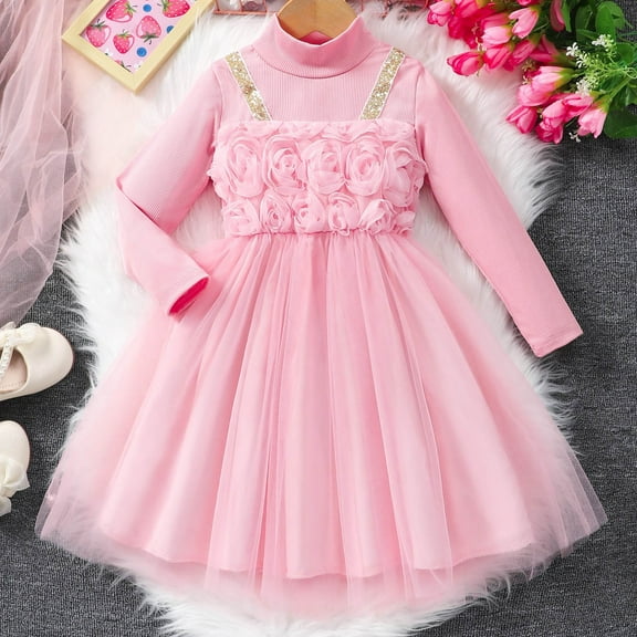 Xiaowennn Children's Mesh Dress Dress Stylish Little Girl Dress Girls Sleeveless Dress