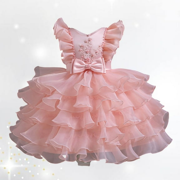 Xiaowennn Children's Mesh Dress Dress Stylish Little Girl Dress Girls Sleeveless Dress