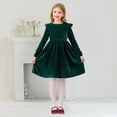 thumbnail image 1 of Xiaowennn Girls' Dress Ruffled Long Sleeve Casual Spring And Autumn Party Dress Party Games Family, 1 of 3