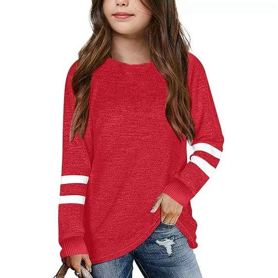 Xiaowennn Girls Long Sleeve T Shirt Children's Crew Neck Top Girls T Shirt Inner Tops for