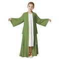 thumbnail image 1 of Xiaowennn Kids Chiffon Abaya For Girls Open Front Cardigan Dress Robe Shirt Toddler, 1 of 3