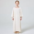 thumbnail image 1 of Xiaowennn Kids Girls Adorable Abaya Dresses Long Sleeve Slim Fit Casual Prayer Robe Dress Kids Long Sleeve Shirt, 1 of 6