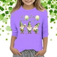 thumbnail image 1 of Xiaowennn Kids St. Paddy's Day Printed 3/4 Quarter Sleeve T Shirt Tops Peplum Casual Girl Clothes 18 Months to 24 Months, 1 of 3
