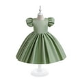 thumbnail image 1 of Xiaowennn Kids Toddler Baby Girls Spring Summer Solid Ruffle Sleeveless Dress Children's Day Clothing 4 Years Old Girl Clothes, 1 of 8