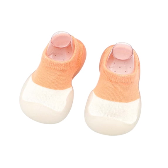 Xiaoxatg Baby Girls First Walking Shoes Flexible Rubber Sole Non Footwear With Adorable Bow For Indoor Comfort And Secure 2-2.5 Years Orange