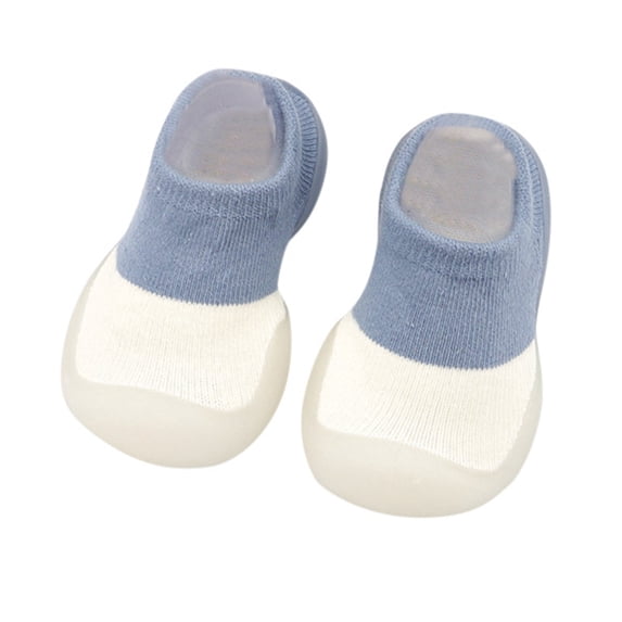 Xiaoxatg Baby Girls First Walking Shoes Flexible Rubber Sole Non Footwear With Adorable Bow For Indoor Comfort And Secure 3-6 Months Blue