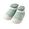 thumbnail image 1 of Xiaoxatg Boy Girl Slippers Baby Girls First Walking Shoes Flexible Rubber Sole Non Cute Bow Design Soft Indoor Slippers For Toddler Play Comfortable 2-2.5 Years Light Green, 1 of 2