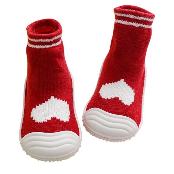 Xiaoxatg Boy Girl Slippers Baby Toddlers Fuzzy Slipper Breathable Indoor Outdoor Winter Warm Shoes with Thick Sole for Kids 12-18 Months Red