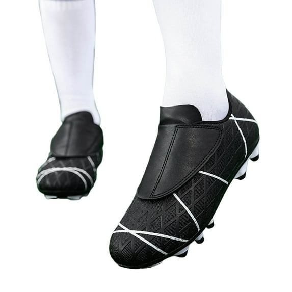 Xiaoxatg Boys Football Boots Unisex Kids Cleats Outdoor Training Athletic Footwear For Youth And Children 5.5-6 Years Black