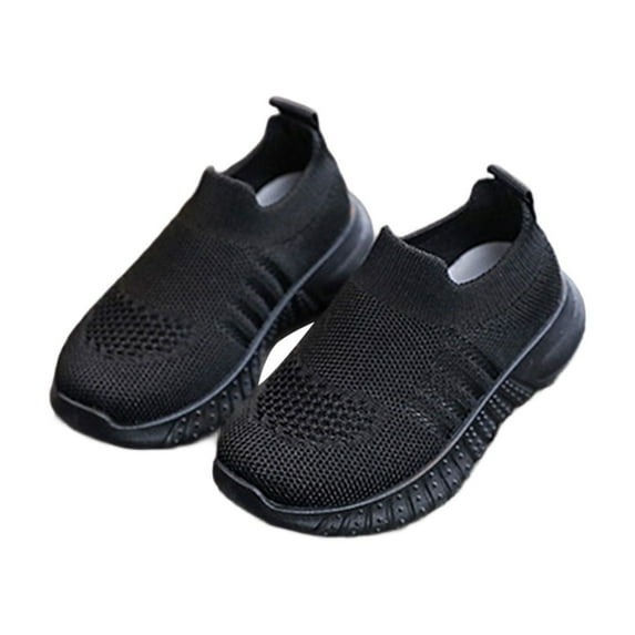 Xiaoxatg Boys Girls Sneakers Toddler Sock Sneakers for Boys Girls Flexible Walking Shoes Lightweight Soft Sole Breathable Kids Footwear Machine Washable 8.5-9 Years Black
