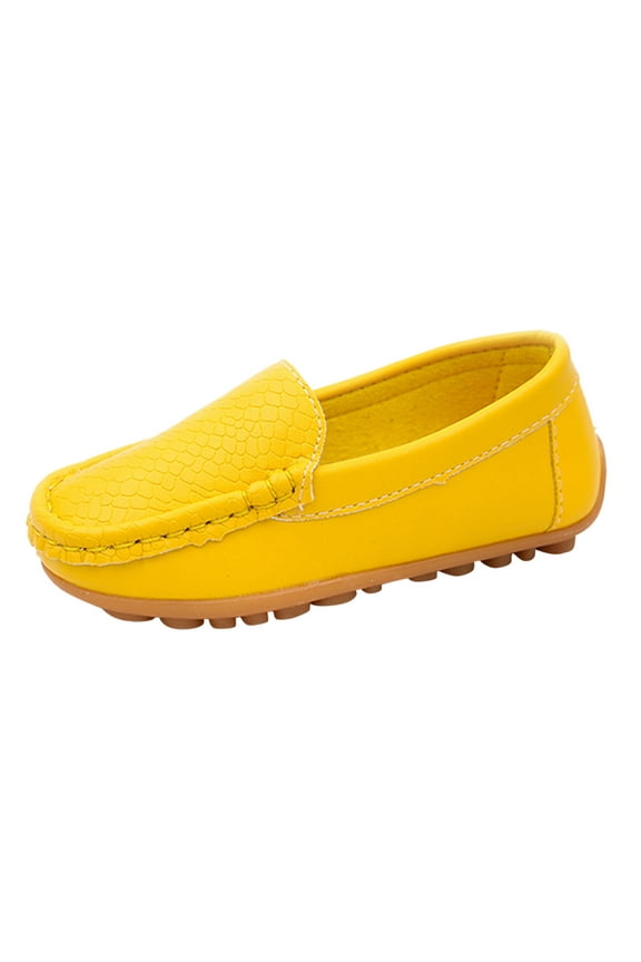 Boys On Casual Sneakers Soft Sole Lightweight Loafers for Toddler Kids Comfortable Flat Boat Shoe Design 6 Yellow