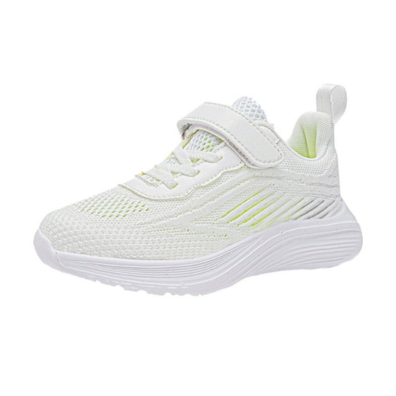 Xiaoxatg Boys Sneakers Lightweight Breathable Athletic Shoes for Kids with Durable Comfort Sole Design 12-12.5 Years White
