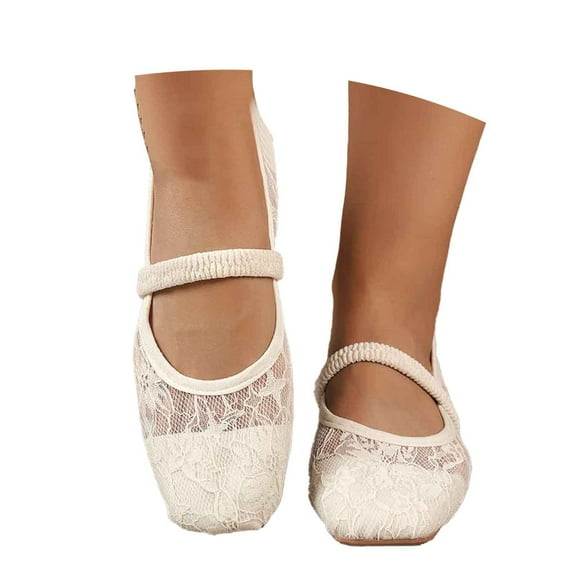 Xiaoxatg Comfortable Women's Casual Shoes Featuring Elegant Lace Design and Flexible Ankle Elastic Ideal for Daily Wear with Casual Outfits 9 White