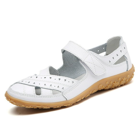 Xiaoxatg Comfortable Women's Casual Shoes With Versatile Hook And Loop Closure Ideal for Daily Outfits Effortless Style for All-Year Wear 5.5 White