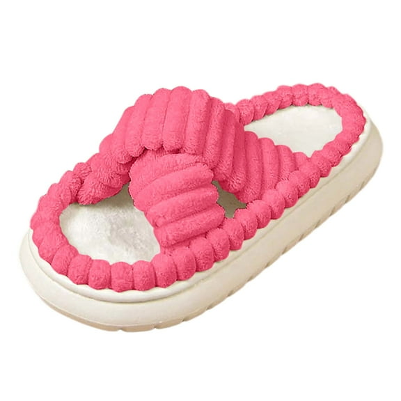 Xiaoxatg Comfortable Women's Strap Open Toe Platform Slippers for Home Indoor Outdoor Casual Wear Soft Shoes Ideal for Everyday Use and Relaxation 8 Hot Pink