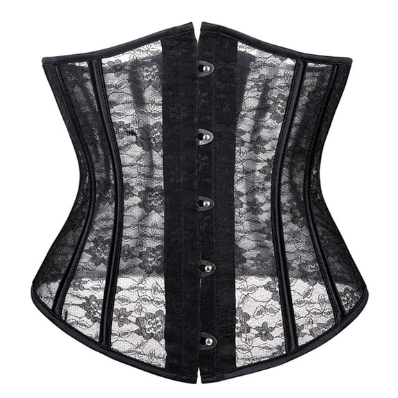 Xiaoxatg Corsets for Women Vintage Leather Corset Belt Sides Lace Up Underbust Wide Elastic Waist Belts for Waist Shaping Black XL