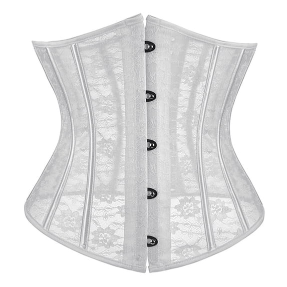 Xiaoxatg Corsets for Women Vintage Leather Corset Belt Sides Lace Up Underbust Wide Elastic Waist Belts for Waist Shaping White XL