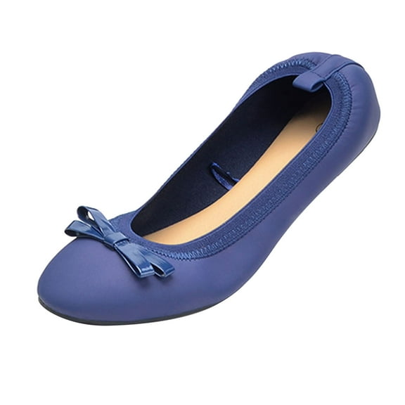 Xiaoxatg Elegant Women's Casual Balerina Shoes for Summer Lightweight and Comfortable Footwear for Everyday Activities for Outings and Relaxing 7.5 Blue