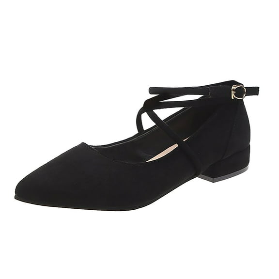 Xiaoxatg Elegant Women's Casual Ballerina Shoes Comfortable Velvet for Summer Girls - Stylish Gymnastics Footwear by Classics 6 Black