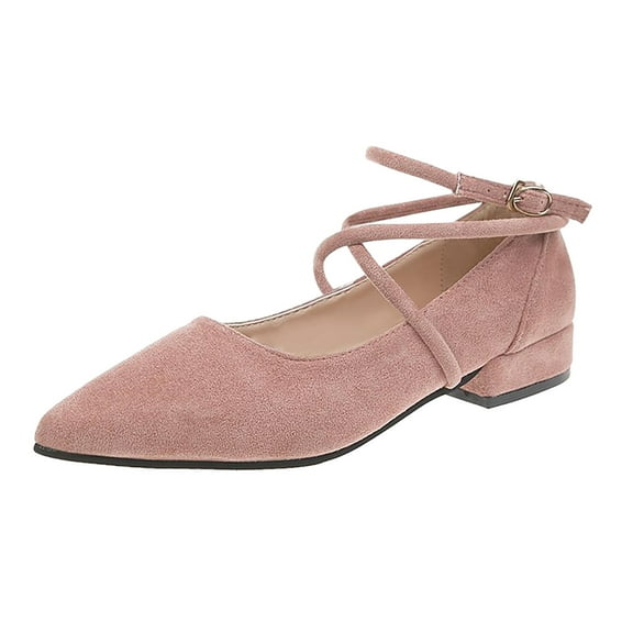 Xiaoxatg Elegant Women's Casual Ballerina Shoes Comfortable Velvet for Summer Girls - Stylish Gymnastics Footwear by Classics 6 Pink