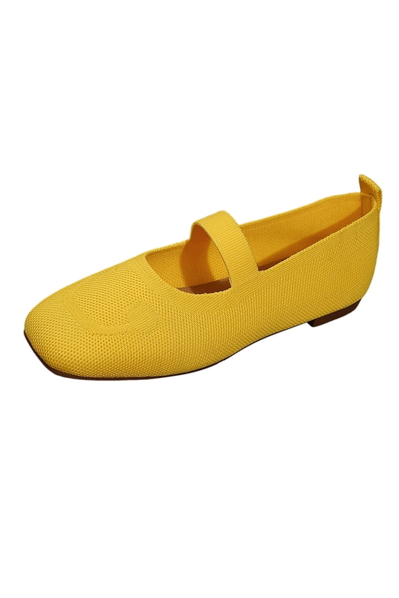 Elegant Women's Casual Ballet Flat Shoes Comfortable Velvet -On for Summer Activities Stylish Gymnastics Footwear for Daily Wear 9..5 Yellow