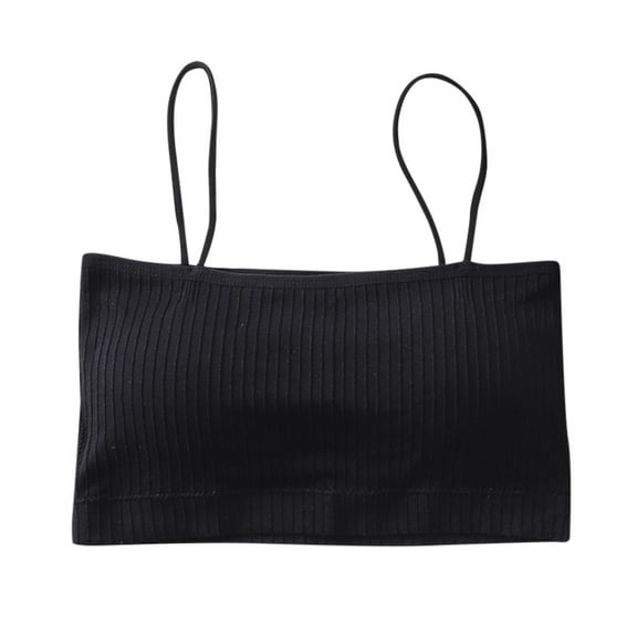 Xiaoxatg Fashion Women Sleeveless Striped Bra Padded Tank Tops Spaghetti Strap Bralette Crop Top Bras plus Size Sports Bra