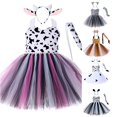 thumbnail image 1 of Xiaoxatg Girl Christmas Dress Tiger Leopard Cow Animal Cosplay Party Tutu for Kids Performance Pink 3-4 Years, 1 of 6