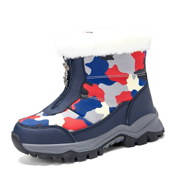 Xiaoxatg Girls Boots Boys Boots Kid Winter Shoes Outdoor School Warm Boots For Boys Girls - for Cold Weather Adventures 13 Blue