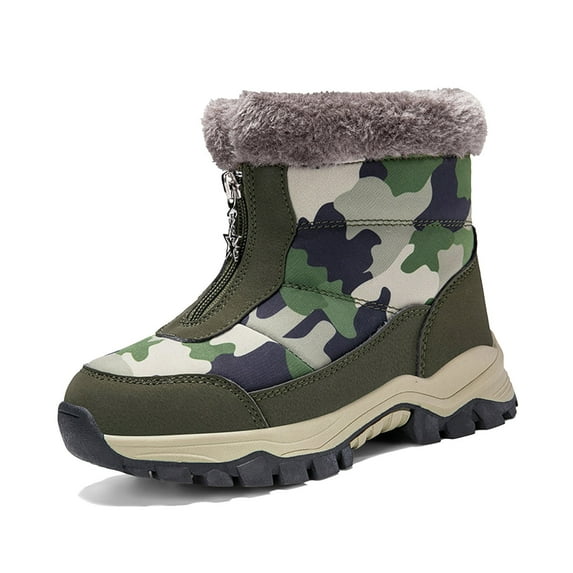 Xiaoxatg Girls Boots Boys Boots Kid Winter Shoes Outdoor School Warm Boots For Boys Girls - for Cold Weather Adventures 6.5 Army Green