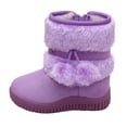 thumbnail image 1 of Xiaoxatg Girls Winter Boots with Thick Non- Sole Warm Comfortable Zipper Closure Stylish Casual Footwear for Cool Weather 7.5 Purple, 1 of 4