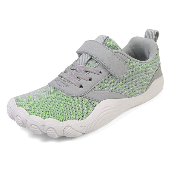 Xiaoxatg Girls Sneakers Kids Lace Up Slip Lightweight Outdoor Trekking Walking Running Shoes Light Green 5.5