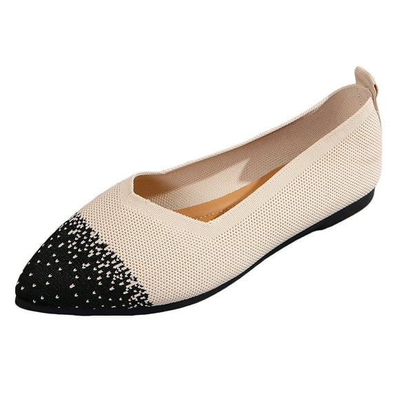 Xiaoxatg Ladies Casual Colorblocking Mesh Breathable Flat Shoes for Women - Stylish and Comfortable Everyday Footwear 7.5 White