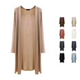 thumbnail image 1 of Xiaoxatg Lightweight Cardigan for Everyday Casual Wear with Open Front Design in Soft Knit Mid Length Open Front Cover Up Women's Cardigan Khaki L, 1 of 4