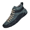 thumbnail image 1 of Xiaoxatg Men's Casual Leather Boots High Top Handmade Stitching Comfortable On Flat Heel Footwear Ideal for Daily Wear with Jeans During Autumn and Winter 11.5 Green, 1 of 6