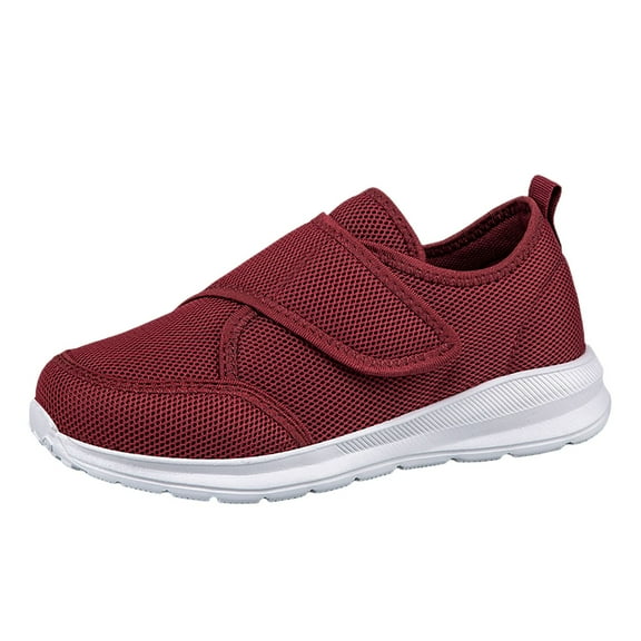 Xiaoxatg Men's Casual On Shoes Comfortable Breathable Non Walking Sneakers for Wide Feet Soft Sole Lightweight Loafer 6.5 Wine