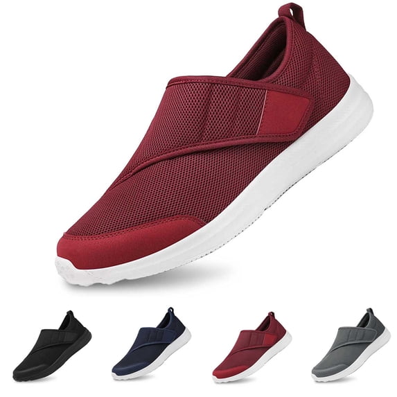 Xiaoxatg Men's Casual On Shoes Comfortable Non- Walking Sneakers for Everyday Use - Lightweight Loafers Suitable for Outdoor Activities 5.5 Wine