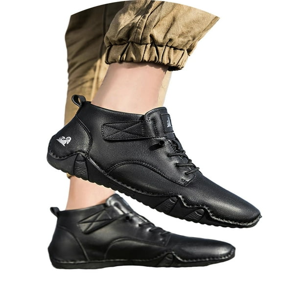 Xiaoxatg Men's Casual Outdoor Shoes Comfortable -On Boots Ideal for Daily Wear and Versatile Pairing with Jeans 11.5 Black