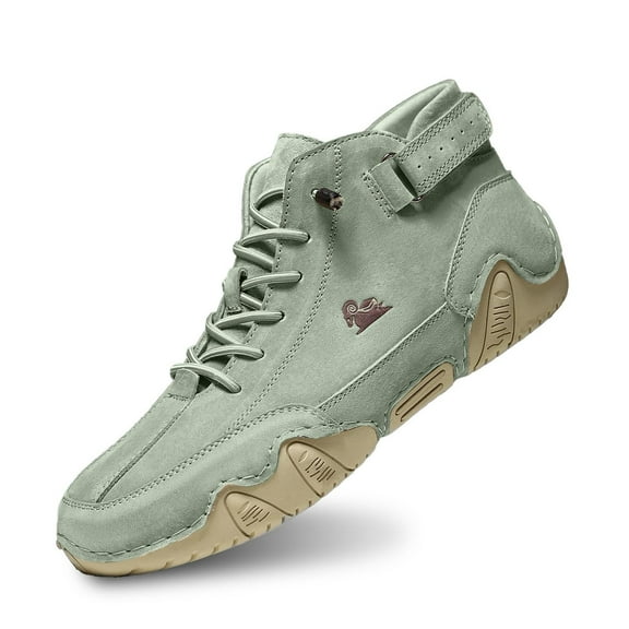 Xiaoxatg Men's Casual Shoes Breathable Comfortable Walking Sneakers Lightweight On Loafers For Daily Wear With Hook And Loop Closure 7.5 Light Green