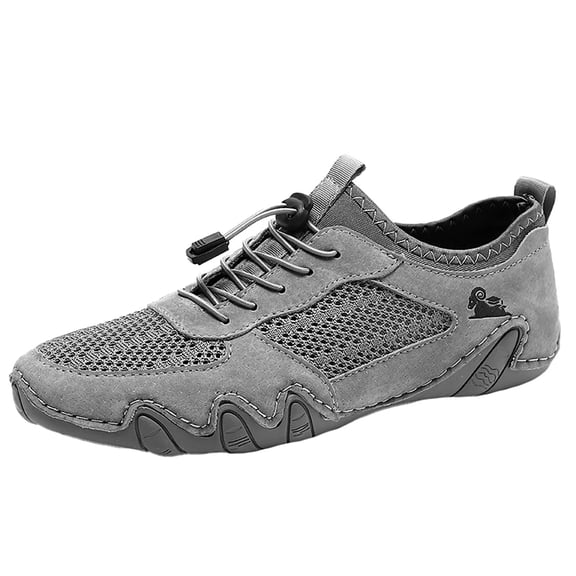 Xiaoxatg Men's Casual Shoes - Breathable Mesh Sneakers for Comfortable Walking Lightweight -On Design Ideal for Daily Wear Travel and Everyday Outfits 9.5 Grey