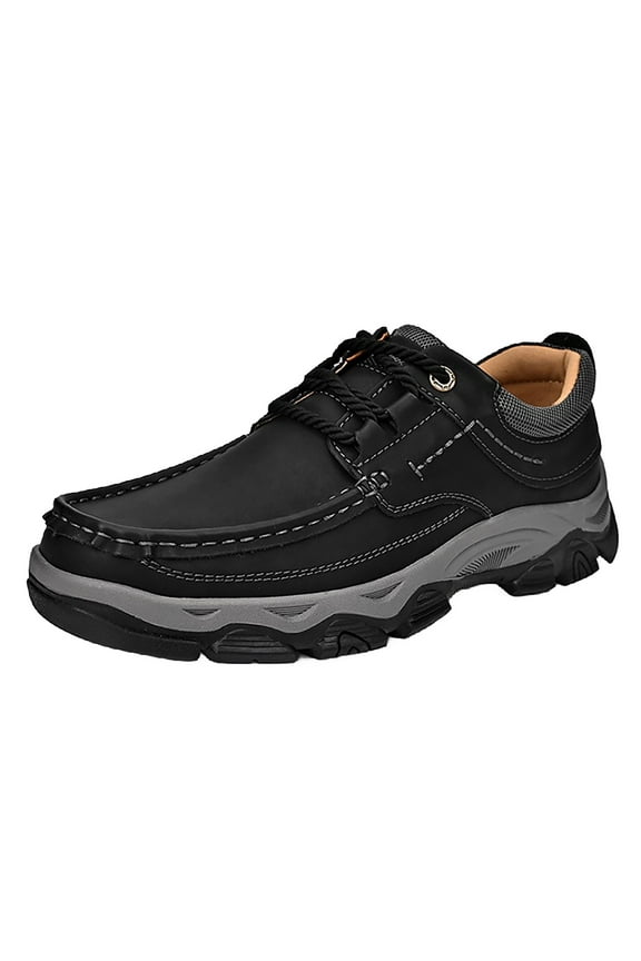 Men's Casual Shoes Comfortable Leather -On Footwear for Everyday Use Parties and Relaxation - Ideal for Spring and Summer 12 Black