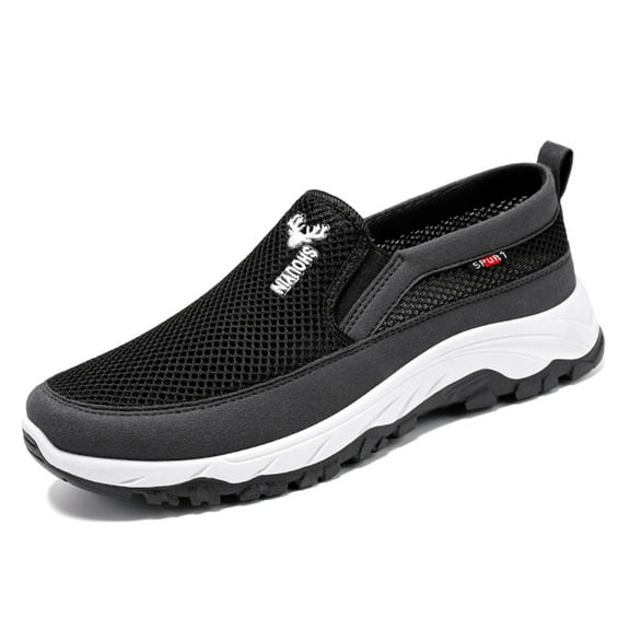 Xiaoxatg Men's Casual Shoes Lightweight -On Walking Footwear Ideal for Daily Comfort with Breathable Design and Flexible Sole 8 Black