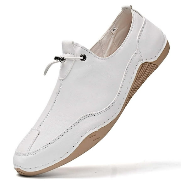 Xiaoxatg Men's Casual Shoes Outdoor Sneakers Comfortable Flat Shoes for Fall and Winter Large Sizes 8 White