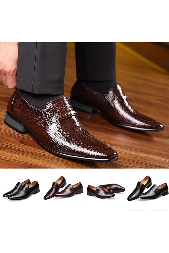 Men's Leather Shoes Modern Ballroom Dance Indoor Training Footwear Elegant Style Comfortable Fit 10 Black