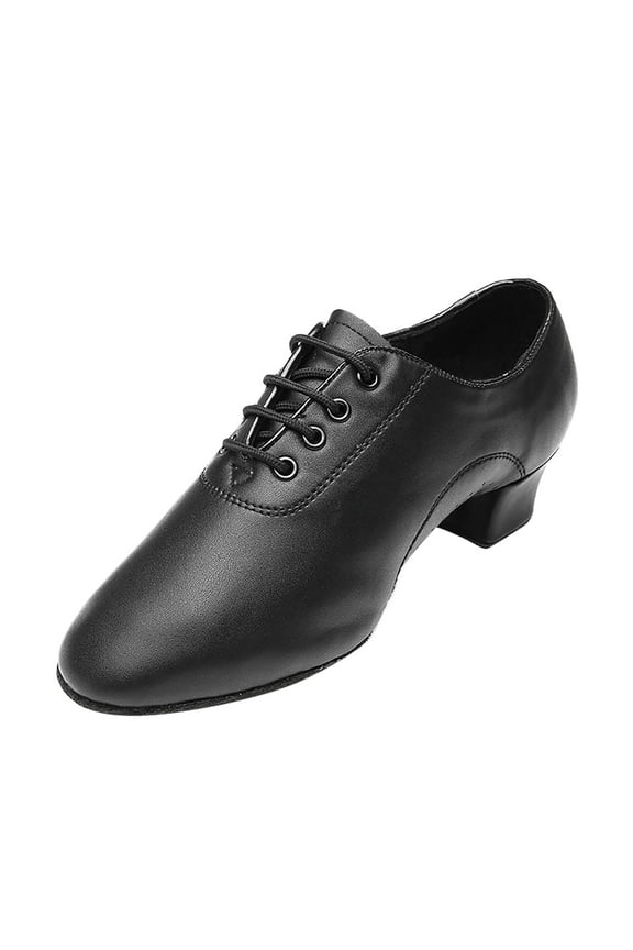Men's Leather Shoes Modern Ballroom Dance Indoor Training Footwear for Latin Dance Executions 11 Black