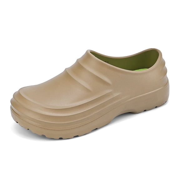 Xiaoxatg Non Chef Clogs Kitchen Work Shoes For Men And Women Durable Comfortable Restaurant Footwear Supportive Design 10.5 Khaki
