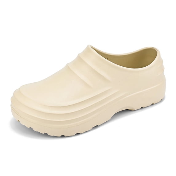 Xiaoxatg Non Chef Clogs Kitchen Work Shoes For Men And Women Durable Comfortable Restaurant Footwear Supportive Design 9 Beige