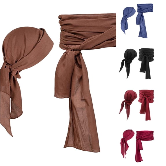 Xiaoxatg Pirate Men Women Halloween Pirate Accessories Bandana Belt Brown