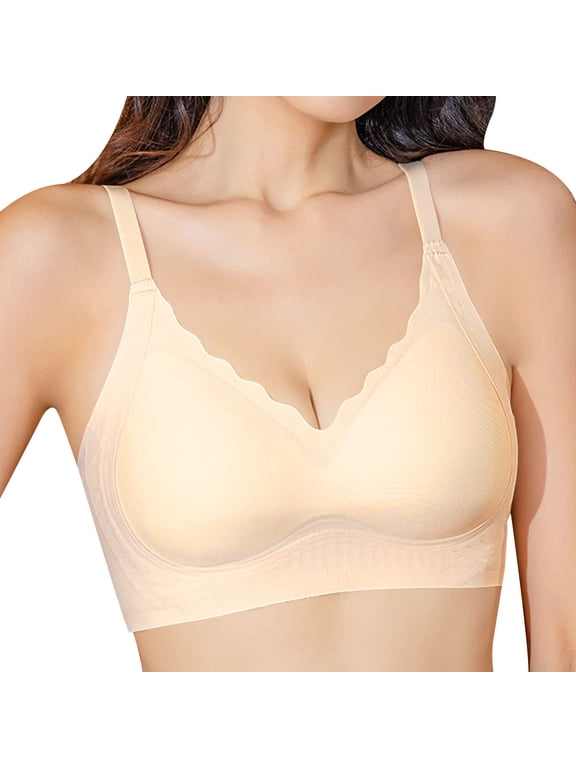 Seamless Jelly Lift Bra Women's Fixed Cup Push Up Sag Thin Underwire Bra Pack of Bra