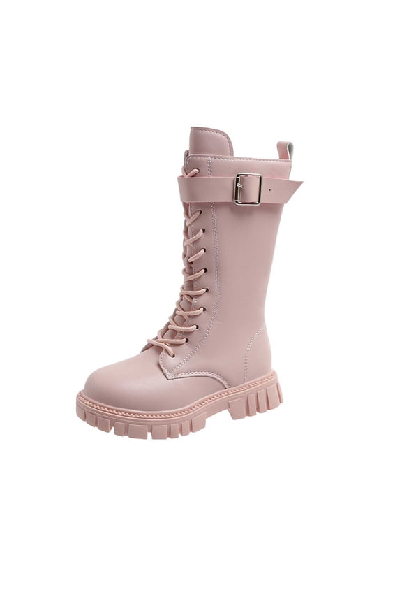 Stylish Classic UK Design Winter Boots For Young Girls Warm Long Footwear Ideal For Students 4.5-5 Years Pink
