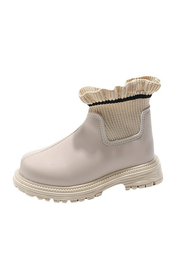 Stylish Girls Boots Durable Non- Sole Design Comfortable Lightweight Footwear Ideal for School and Outdoor 12-18 Months White